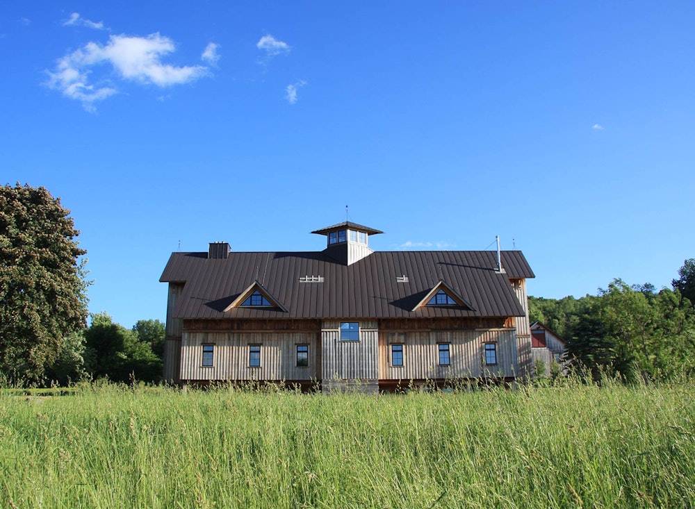 SHO Farm: vegan wild farming in a cold climate | c. 2007 energy barn houses the renewable energy systems & our ducks
